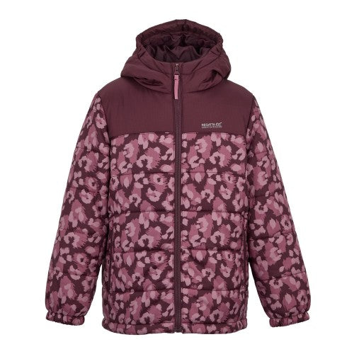 Front - Regatta Childrens/Kids Lofthouse Leopard Print Padded Jacket