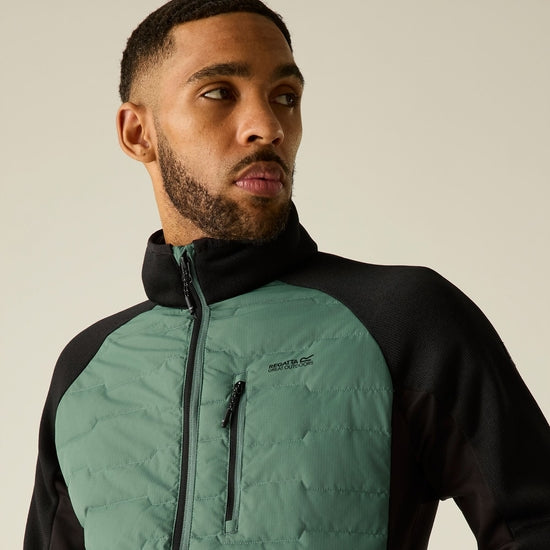 Dark Forest Green - Close up - Regatta Mens Cyrus Hybrid Jacket