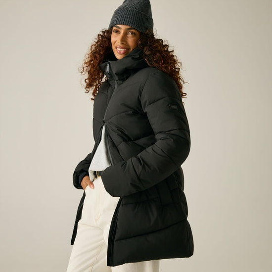 Black - Pack Shot - Regatta Womens-Ladies Faye Padded Jacket