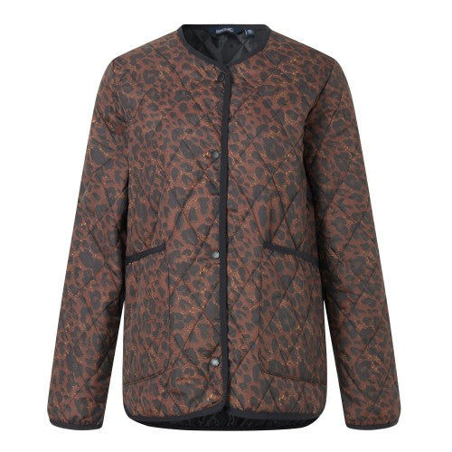 Front - Regatta Womens/Ladies Maia Leopard Print Quilted Jacket