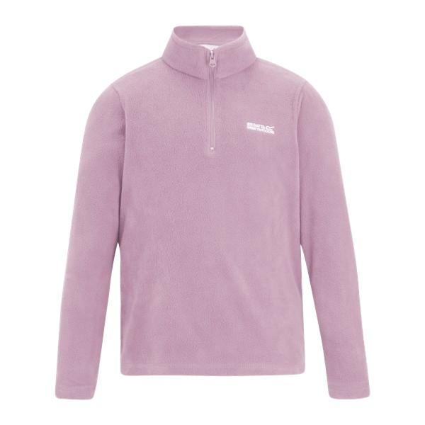 Powder Lilac - Front - Regatta Great Outdoors Childrens-Kids Hot Shot II Half Zip Fleece Top