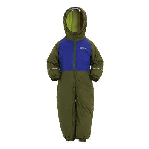 Front - Regatta Childrens/Kids Mudplay III Hooded Rainsuit