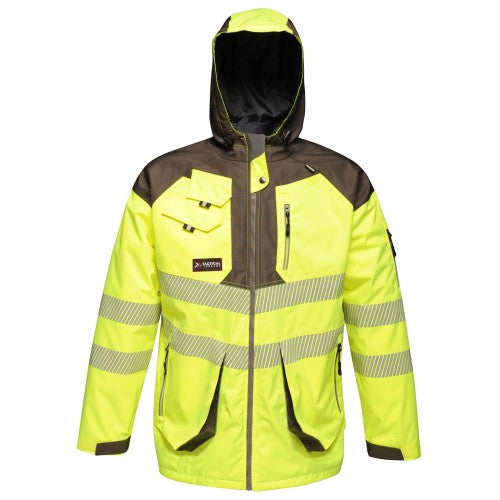 Front - Regatta Professional Mens Hi-Vis Reflective Waterproof Jacket