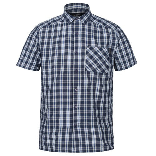 Front - Regatta Mens Mindano V Short Sleeved Checked Shirt