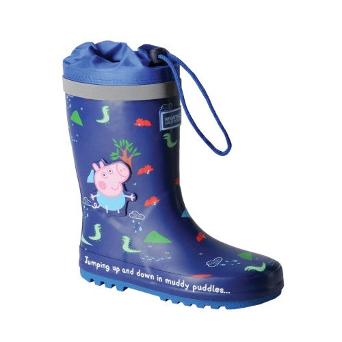 Front - Peppa Pig Childrens/Kids Splash Dinosaur Wellington Boots