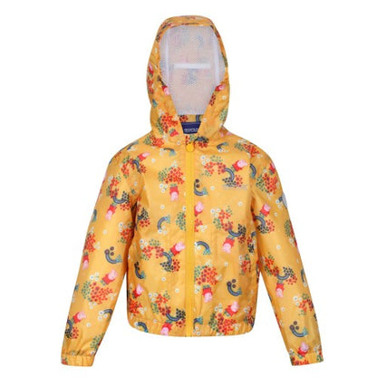 Front - Regatta Childrens/Kids Muddy Puddle Peppa Pig Floral Hooded Waterproof Jacket