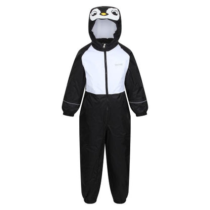 Front - Regatta Childrens/Kids Mudplay III Penguin Waterproof Puddle Suit