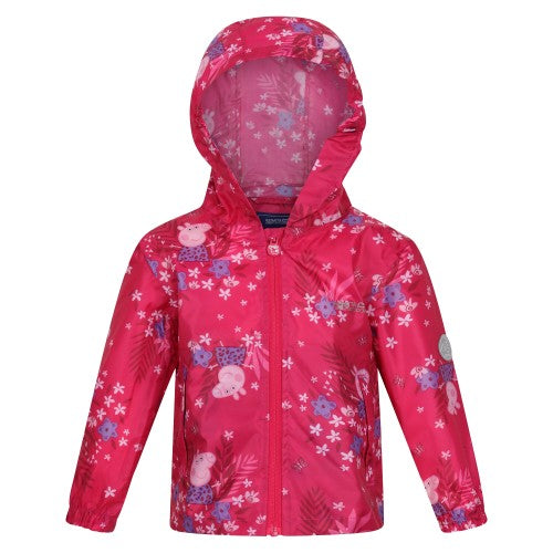 Front - Regatta Childrens/Kids Peppa Pig Packaway Waterproof Jacket