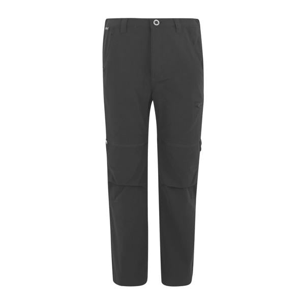 Dark Grey - Front - Regatta Childrens-Kids Highton Stretch Zip-Off Walking Trousers