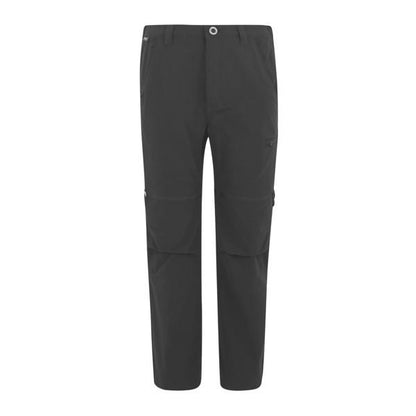Dark Grey - Front - Regatta Childrens-Kids Highton Stretch Zip-Off Walking Trousers