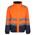 Front - Regatta Mens Bomber Waterproof Hi-Vis Jacket