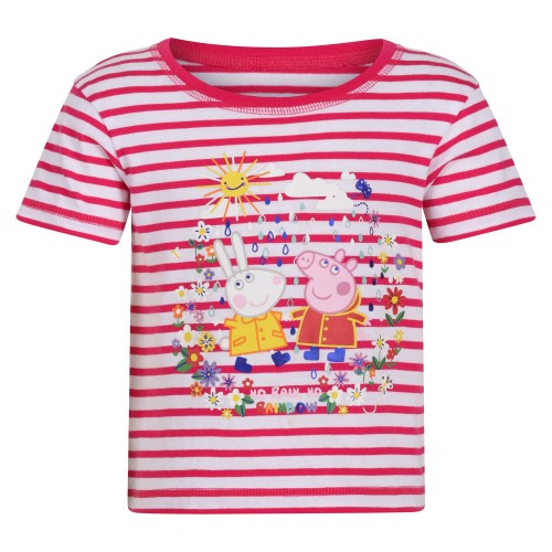 Front - Regatta Childrens/Kids Peppa Pig Stripe T-Shirt