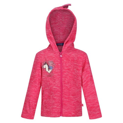 Front - Regatta Childrens/Kids Peppa Pig Marl Fleece Full Zip Hoodie