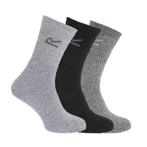 Front - Regatta Great Outdoors Mens Cotton Rich Casual Socks (Pack Of 3)