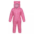 Front - Regatta Childrens/Kids Penrose Leopard Print Puddle Suit