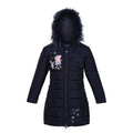 Front - Regatta Girls Peppa Pig Flowers Padded Jacket