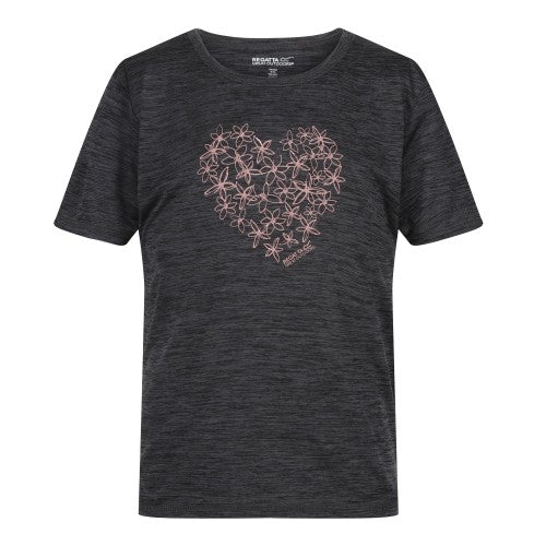 Front - Regatta Childrens/Kids Alvarado VII Heart Marl T-Shirt