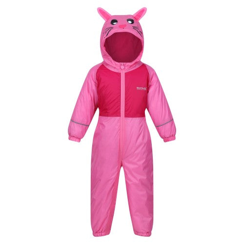 Front - Regatta Childrens/Kids Mudplay III Rabbit Waterproof Puddle Suit