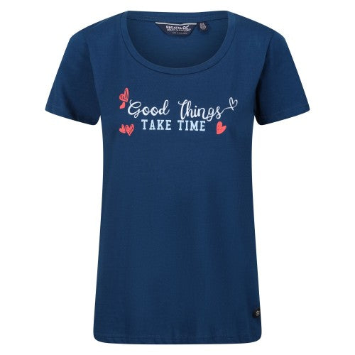Front - Regatta Womens/Ladies Filandra VII Good Things Take Time Heart T-Shirt