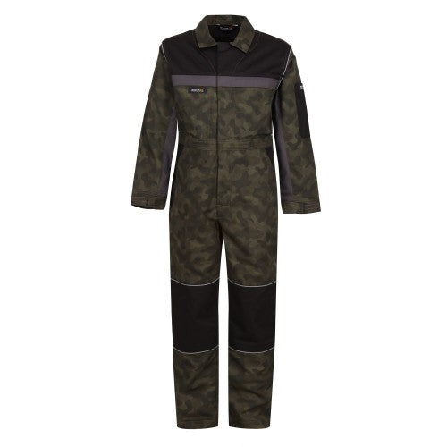 Front - Regatta Professional Childrens/Kids Camouflage Jumpsuit