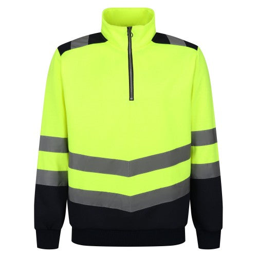Front - Regatta Professional Mens Hi-Vis Quarter Zip Top