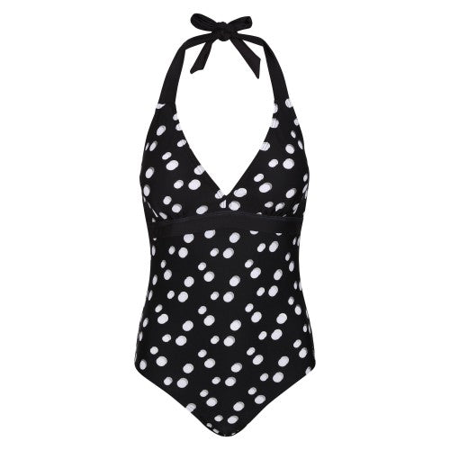 Front - Regatta Womens/Ladies Flavia Polka Dot One Piece Swimsuit