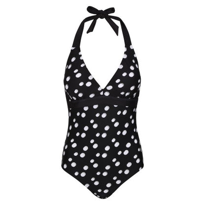 Front - Regatta Womens/Ladies Flavia Polka Dot One Piece Swimsuit