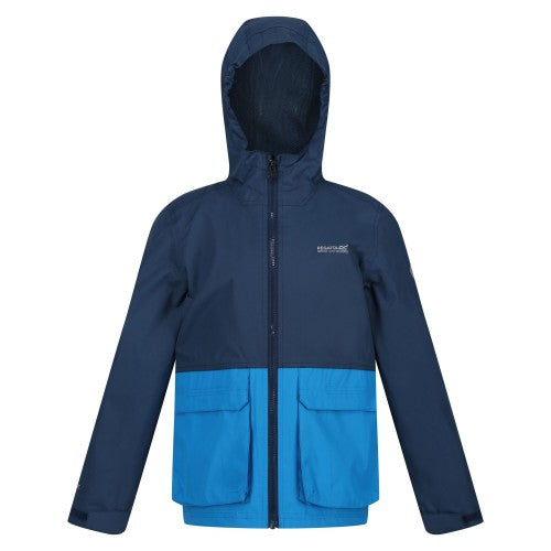 Front - Regatta Childrens/Kids Hywell Colour Block Waterproof Jacket