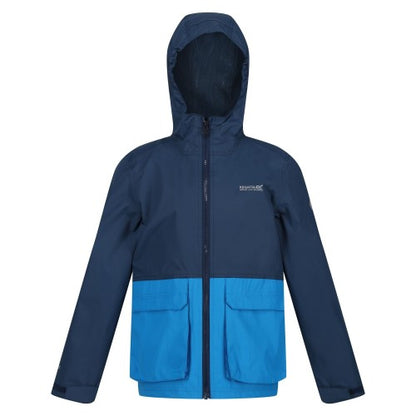 Front - Regatta Childrens/Kids Hywell Colour Block Waterproof Jacket