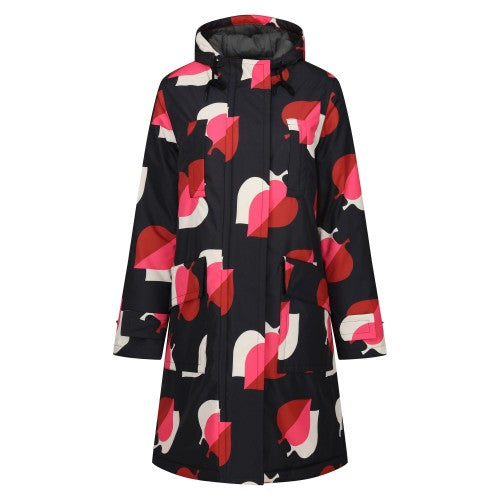 Front - Regatta Womens/Ladies Orla Kiely Leaf Longline Waterproof Jacket