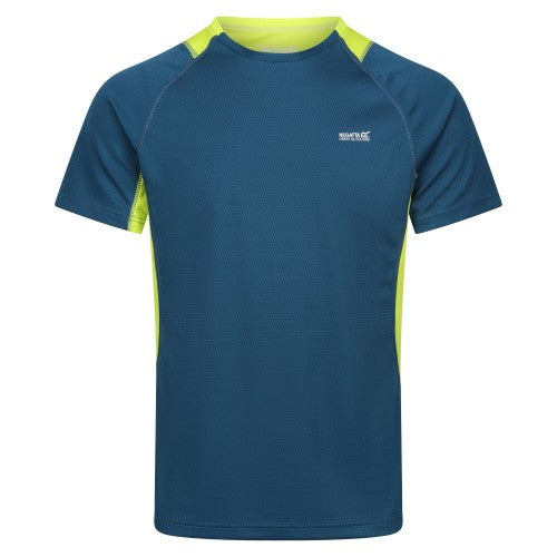 Moroccan Blue-Citron Lime - Front - Regatta Mens Virda IV T-Shirt