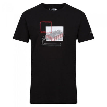 Front - Regatta Mens Breezed III Mountain Logo T-Shirt