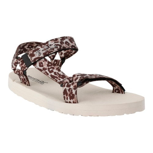 Front - Regatta Womens/Ladies Vendeavour Leopard Print Lightweight Sandals