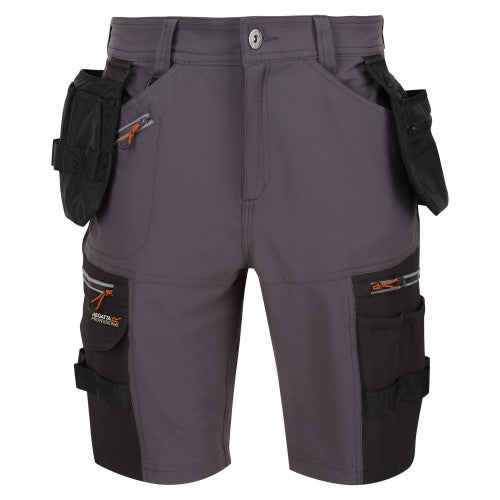 Front - Regatta Professional Mens Detachable Holster Pocket Shorts