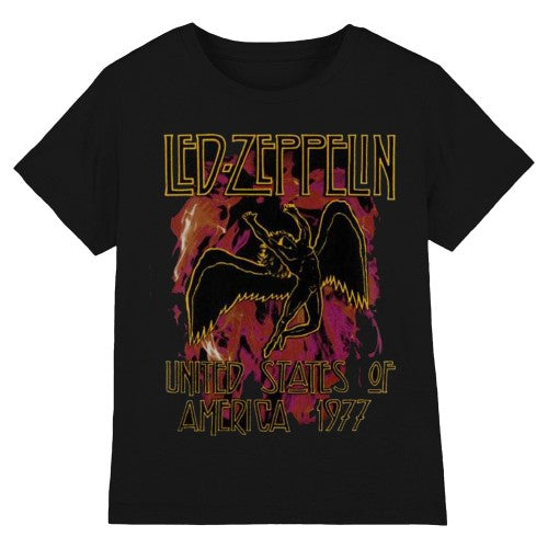 Front - Led Zeppelin Unisex Adult Flames T-Shirt
