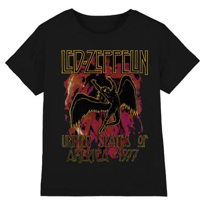 Front - Led Zeppelin Unisex Adult Flames T-Shirt
