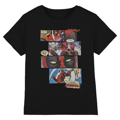Front - Deadpool Unisex Adult Comic Strips T-Shirt