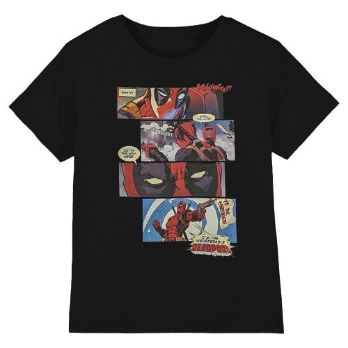 Front - Deadpool Unisex Adult Comic Strips T-Shirt