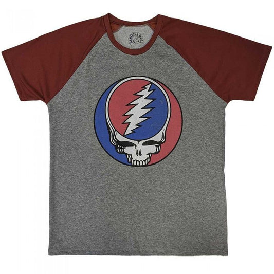 Front - Grateful Dead Unisex Adult Steal Your Face Classic Cotton Raglan T-Shirt