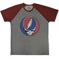 Front - Grateful Dead Unisex Adult Steal Your Face Classic Cotton Raglan T-Shirt