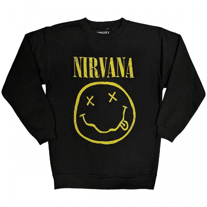 Front - Nirvana Unisex Adult Happy Face Sweatshirt
