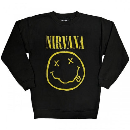 Front - Nirvana Unisex Adult Happy Face Sweatshirt