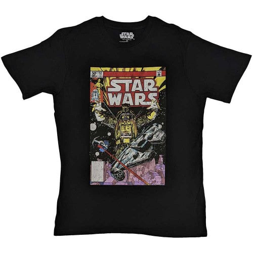 Front - Star Wars Unisex Adult Darth Vader Comic T-Shirt