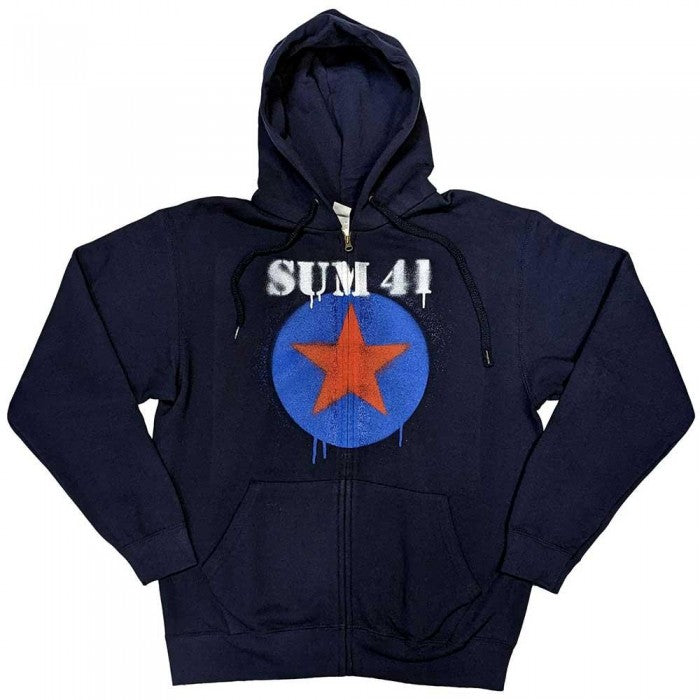 Front - Sum 41 Unisex Adult Star Logo Full Zip Hoodie