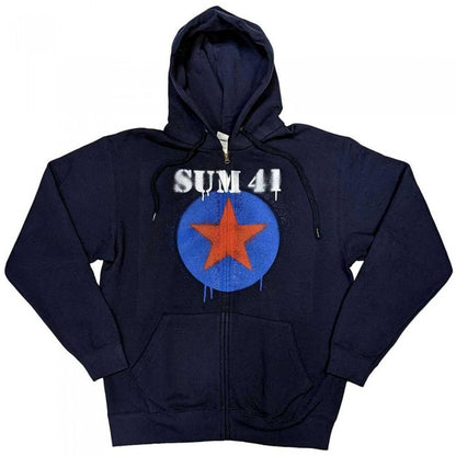 Front - Sum 41 Unisex Adult Star Logo Full Zip Hoodie