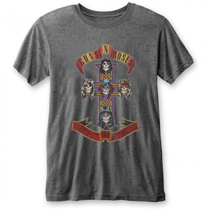 Front - Guns N Roses Unisex Adult Appetite For Destruction Burnout T-Shirt