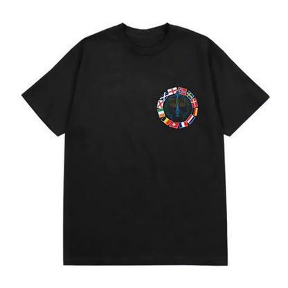 Front - Luke Combs Unisex Adult Tour ´23 Flags T-Shirt