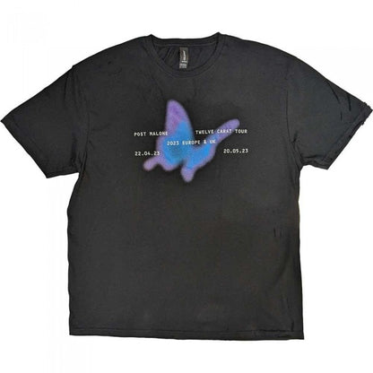 Front - Post Malone Unisex Adult 2023 Tour Butterfly T-Shirt