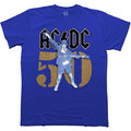 Front - AC/DC Unisex Adult Gold Fifty T-Shirt