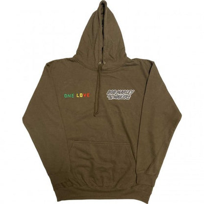 Front - Bob Marley Unisex Adult One Love Wailers Mic Photo Embroidered Hoodie